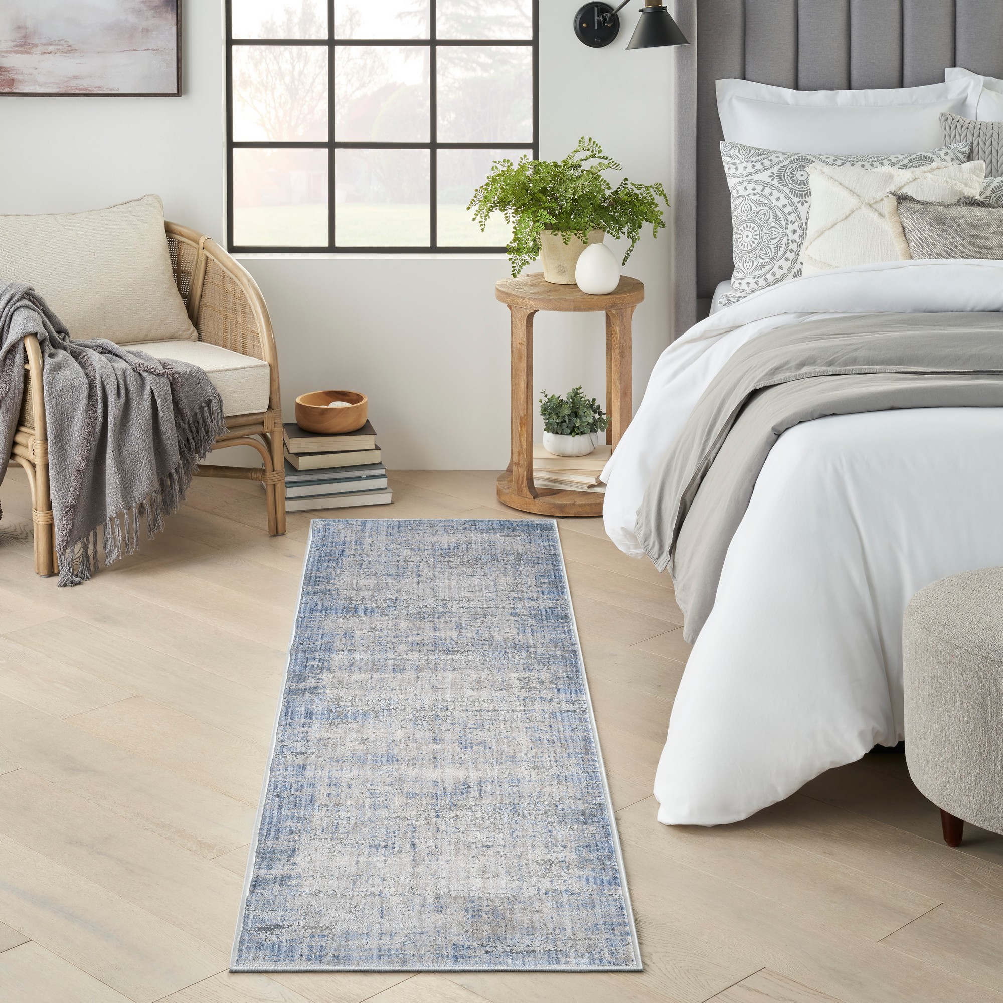 Abstract Hues Abh02 Runner Rugs By Nourison In Blue Grey